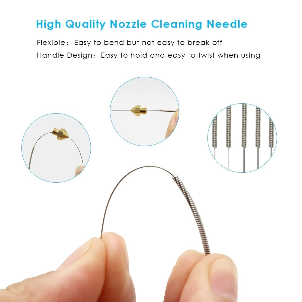 10pcs Wiper Nozzle Cleaning Needle 3D Printing Nozzle Cleaner