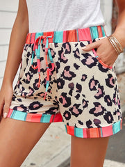 Leopard Print Drawstring Shorts Women's Clothing