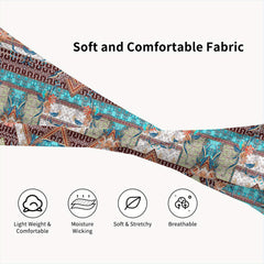 Men's Paisley Headband Non Slip Teal Orange Gray Brown Soft Flexible Band