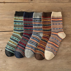 Retro Casual Thick Warm Mid calf Socks For Winter US 6 10