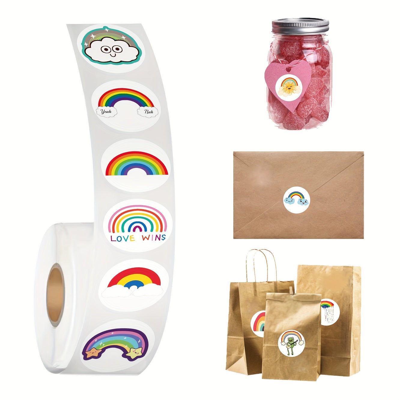 200pcs Butterfly and Rainbow Stickers