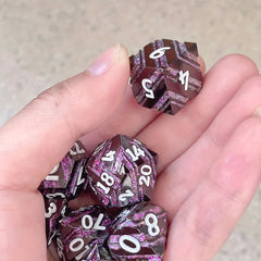 Metal Dice Set Purple Striped Board Game Set