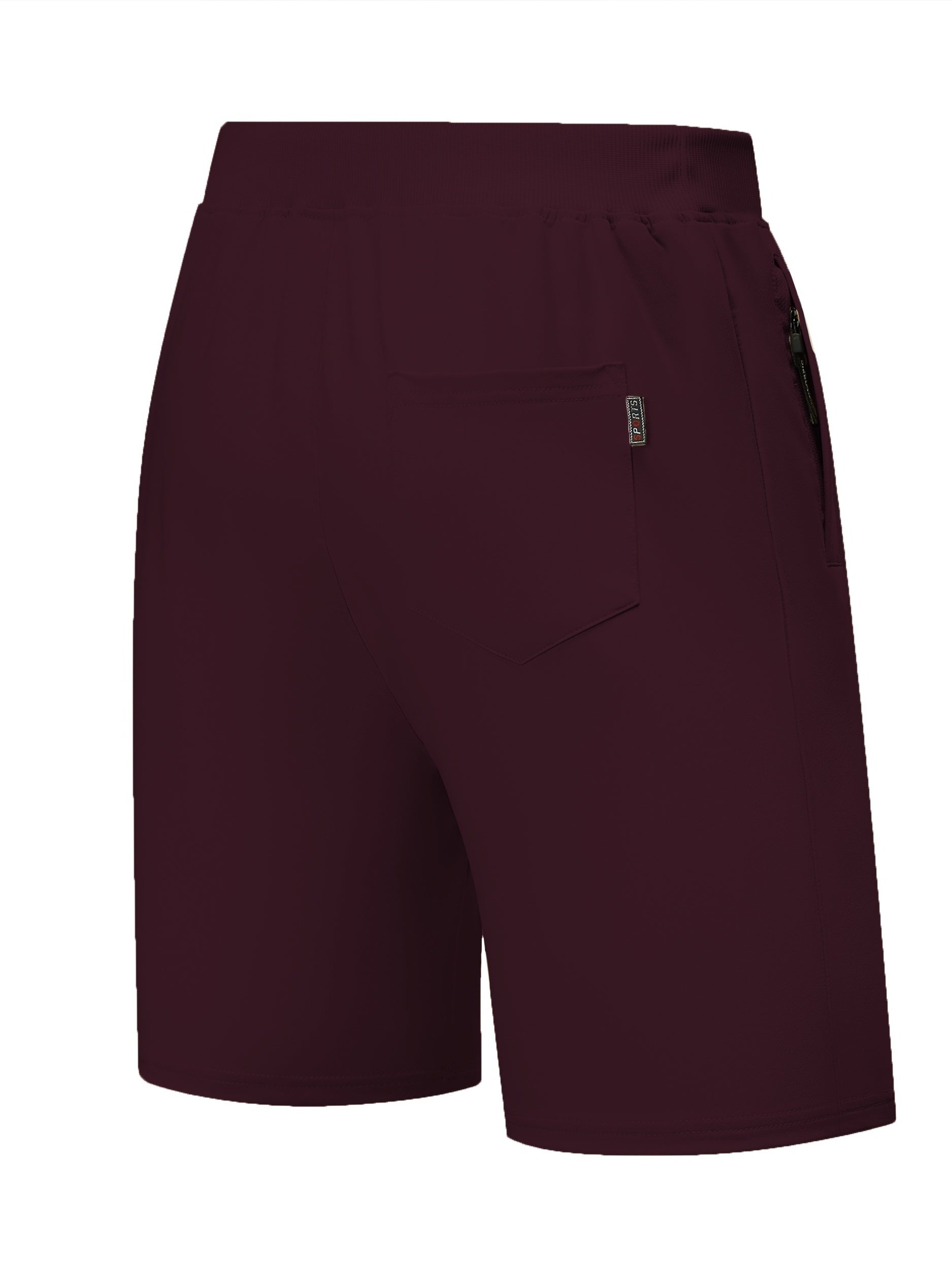 Men's Casual Fit Drawstring Shorts Elastic Waist Zip Pockets