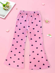 Toddler Girls Heart Graphic Flare Leg Pants