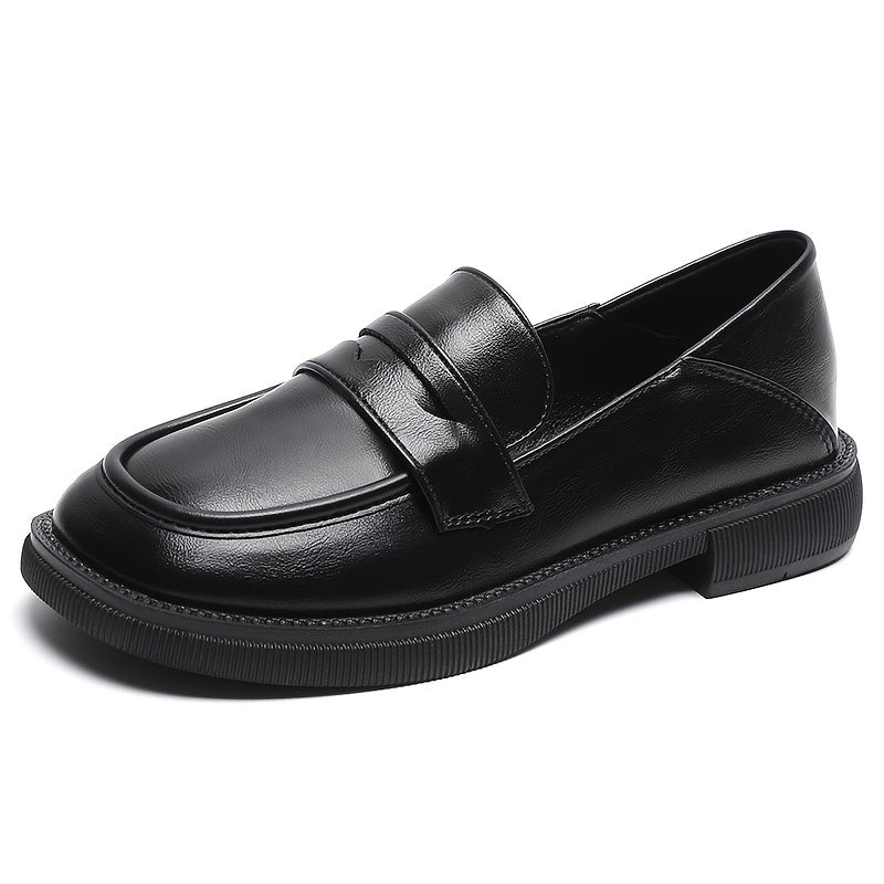 Women's Low Heel Loafers Anti slip Chunky Slip On Shoes