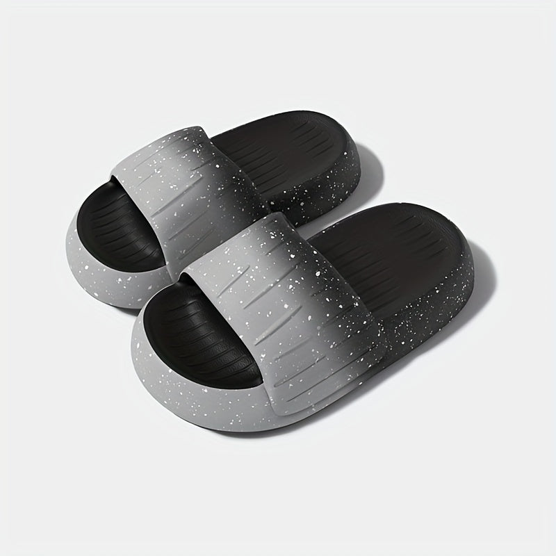 Men's Gradient Starry Sky Non Slip Platform Slides Comfortable Cloud Slides