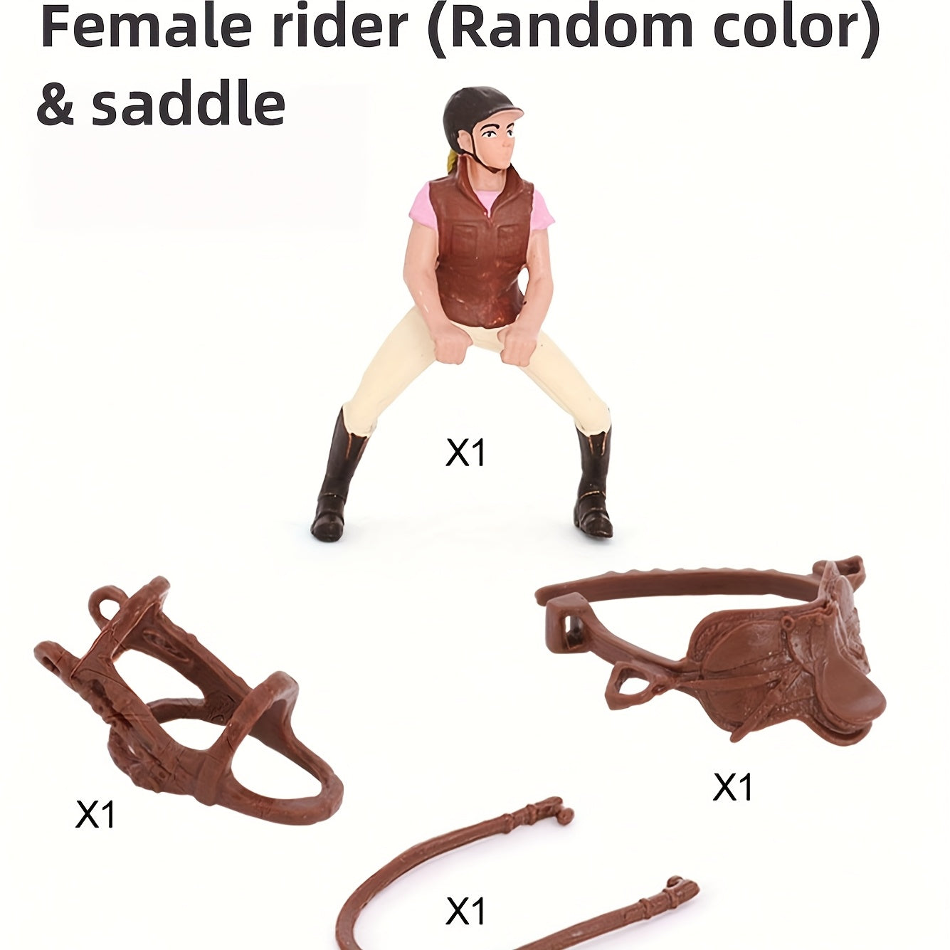 Animal Wildlife Model Set Horse Pony Chincoteague Pony Racing Jockey