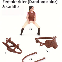 Animal Wildlife Model Set Horse Pony Chincoteague Pony Racing Jockey