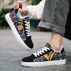 Men's Street Style Skate Shoes Comfy Non Slip Casual Lace Up Sneakers
