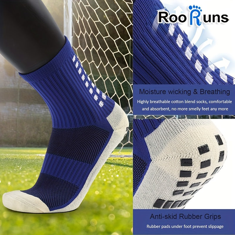 Padded Football Socks Anti Slip Grip Sports Crew One Size Fits 38-45