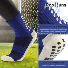 Padded Football Socks Anti Slip Grip Sports Crew One Size Fits 38-45