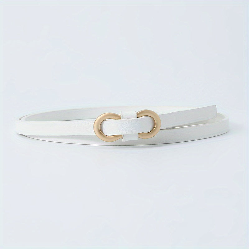 Vintage Metal Buckle Thin Belt Jeans Pants Belt