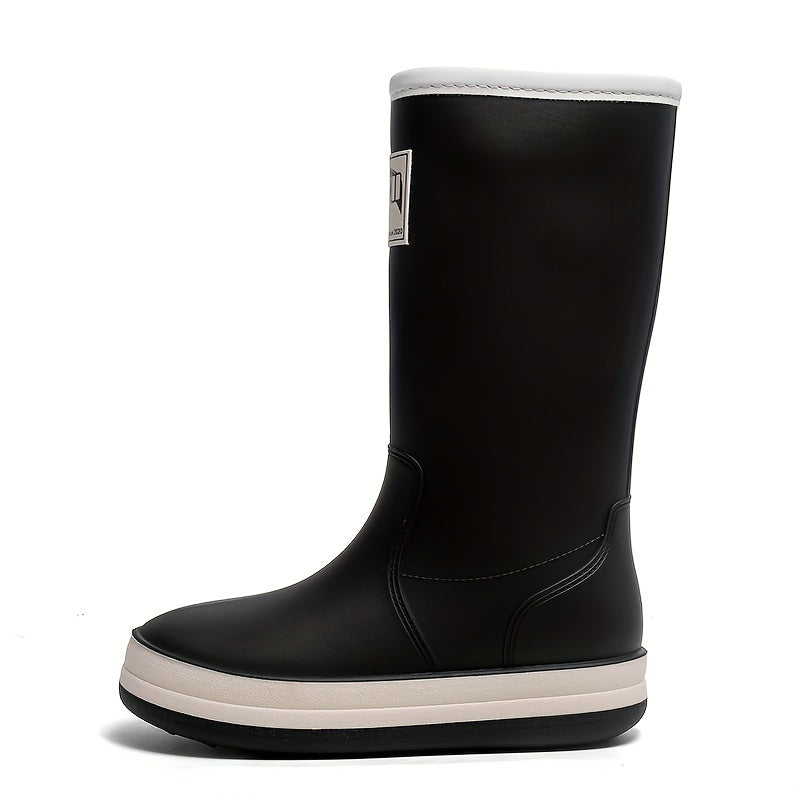 Quick Drying Flat Rain Boots Waterproof Non Slip Thickened Outdoor PVC Shoes