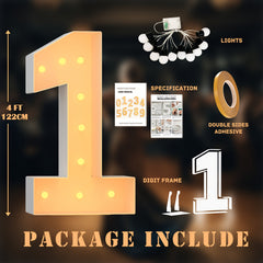 Luminous Marquee Numbers 0-9 Birthday and Anniversary Decoration