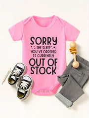 Funny Sorry Out of Sleep Short Sleeve Romper Onesie