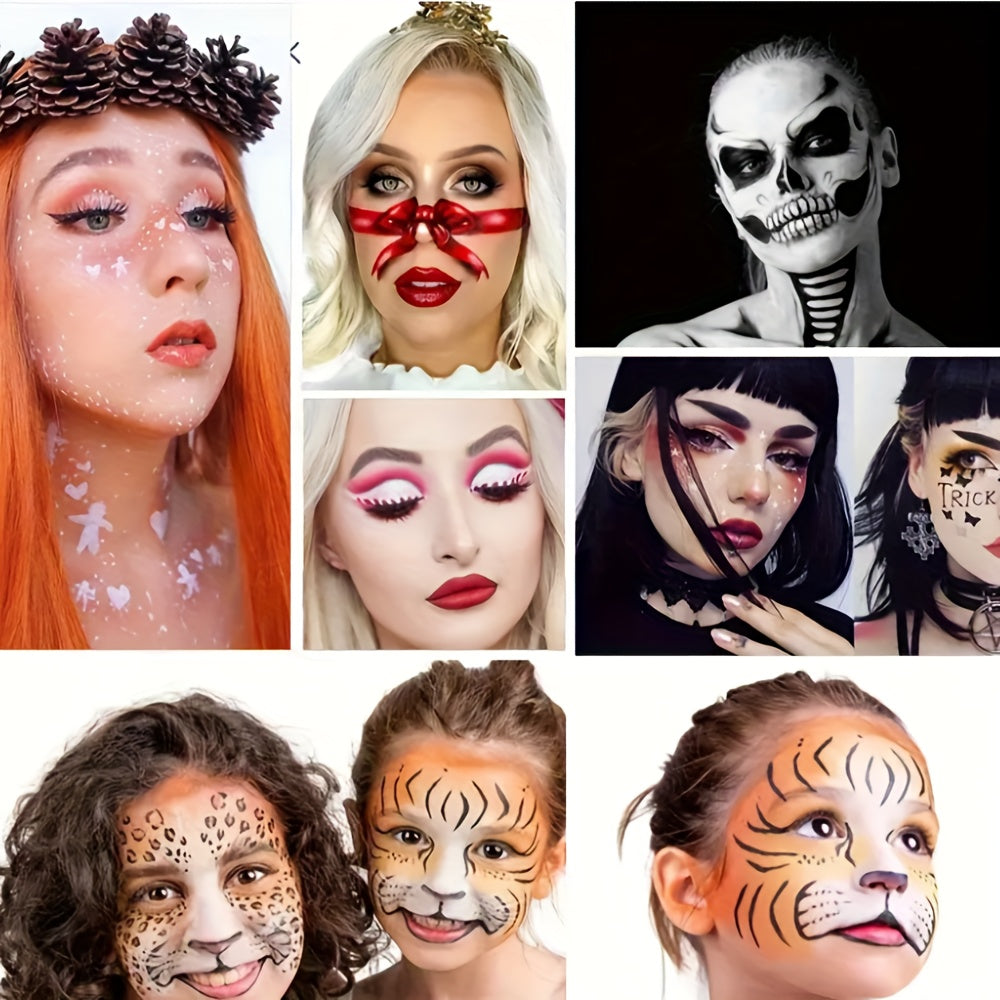 Face Painting Kit With Stencils Cosplay Makeup Palette