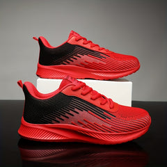 Men's Striped Lightweight Running Shoes Breathable Outdoor Athletic Sneakers