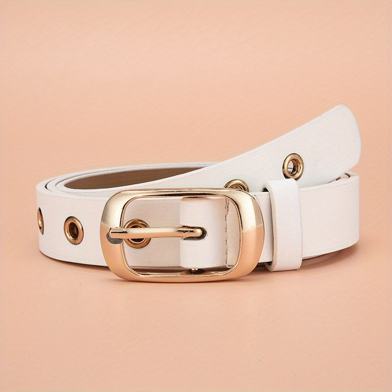 Punk PU Leather Rivet Belt Metal Oval Buckle Waist Belts