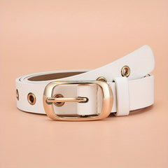 Punk PU Leather Rivet Belt Metal Oval Buckle Waist Belts