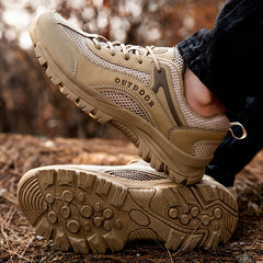 Men's Mesh Lace Up Hiking Sneakers Wear resistant Outdoor Shoes
