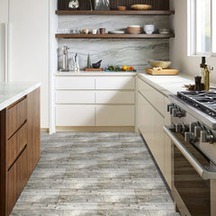 Grey Wood Floor Strips 10pcs Waterproof 15x24cm Coverings for Bathroom Kitchen