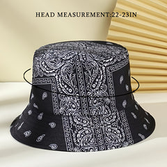 Paisley Print Bucket Hat Lightweight Casual Unisex Fisherman Cap