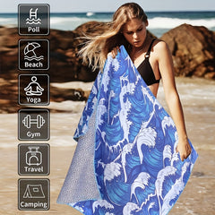 Microfiber Beach Towel 180x70in Quick Drying Thickened Bath Towel