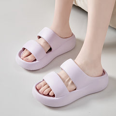Women's Solid Sandals Double Strap Slip On Sports Shoes