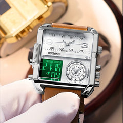 Men's Sports Dual Display Large Dial Quartz Watch