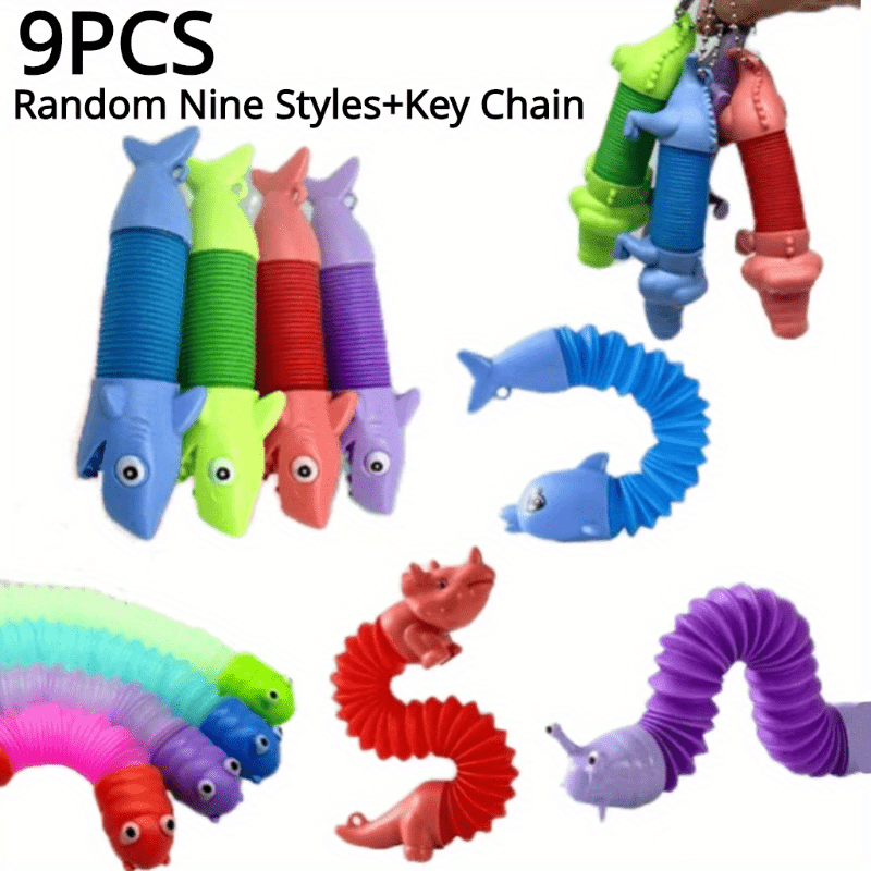 Colorful Sensory Toy Decompression Telescopic Key Chain for Girls