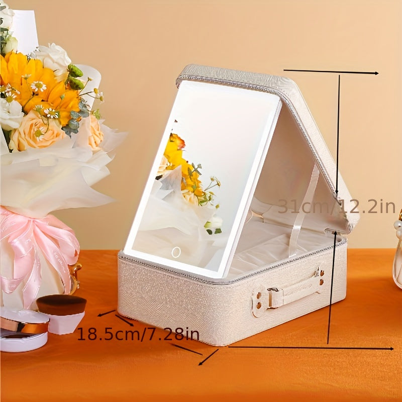 Portable Makeup Case with Mirror & Light