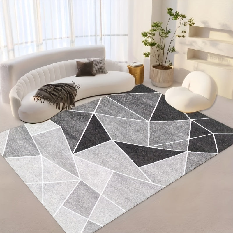 Large Modern Geometric Area Rug Soft Washable Waterproof Anti Slip Carpet