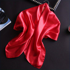 Solid Silk Large Square Scarf Casual Outdoor Sunproof Decorative Shawl