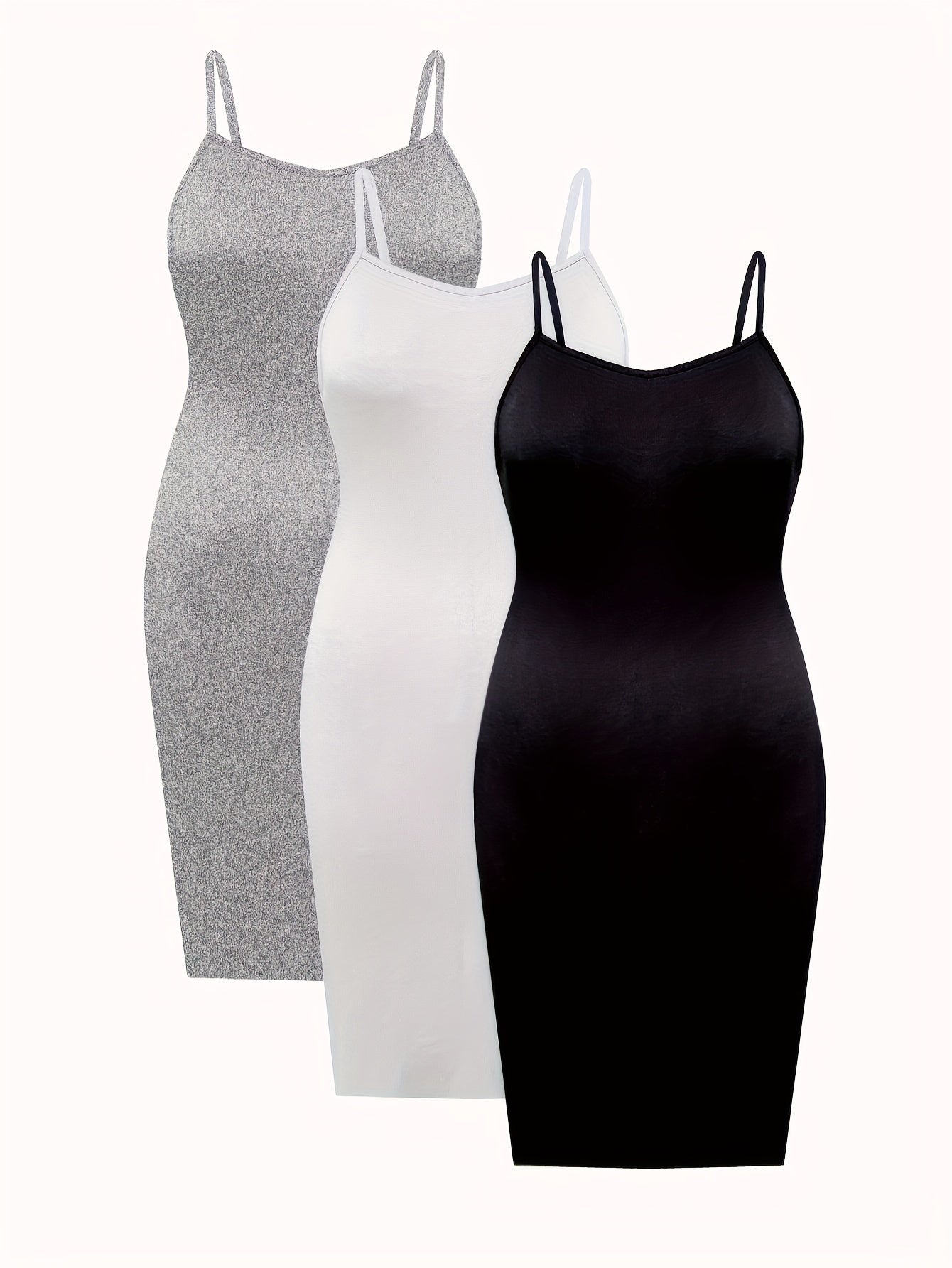 3 Pack Women's Plus Basic Cami Dress