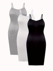 3 Pack Women's Plus Basic Cami Dress