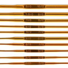 10pcs Double Ended Alumina Crochet DIY Knitting Tools Golden Aluminum Crochet