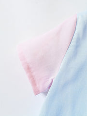 Boys Block Short Sleeves Shirt Preppy Style For Summer Kids Clothes