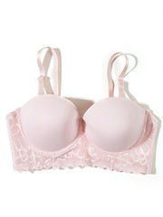 3 Pack Plus Size Lace Push Up Bra Set Plus Slight Stretch Nylon 3pcs Set