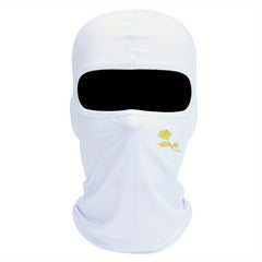 Rose Printed Mask Hood for Men and Women - Windproof and Sunscreen Sun Hat