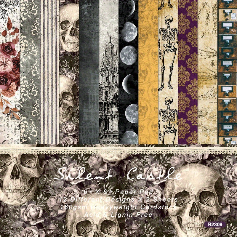 6 Inch Halloween DIY Album Scrapbook Paper Silent Castle Pattern