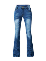 Flare Leg Low Waist Bootcut Denim Pants