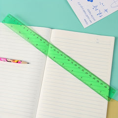 6pcs 12in 30 Multicolor Student Rulers School w/ Cm & Inch Plastic Standard Rule