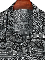 Men's Boho Style Short Sleeve Shirt for Spring/Summer