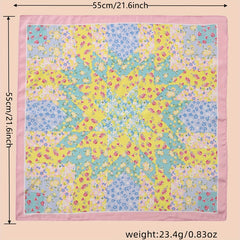 Floral Print Bandana Silk Scarf Headband Handkerchief Face Covering