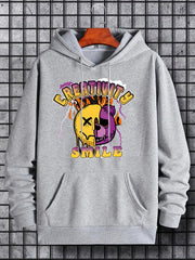 Basketball Teddy Bear Smile Print Hoodie Men's Casual Pullover Hooded Sweatshirt