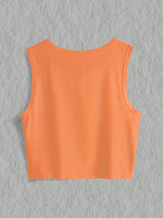 Letter Print Sleeveless Tank Top for Women