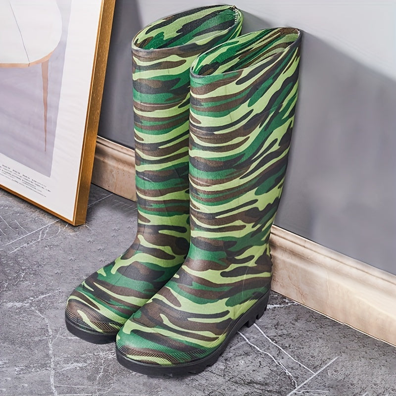 Men's Camo Rain Boots Non-slip Waterproof Outdoor Fishing Shoes