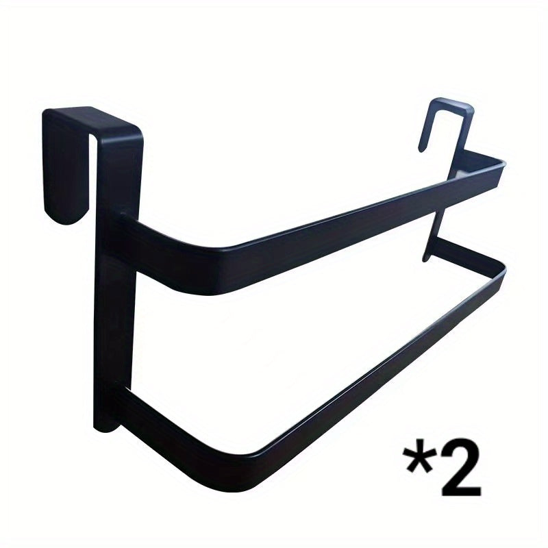 2pcs Cabinet Door Hanger Towel Rack Clothes Storage Bracket