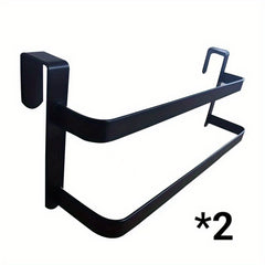 2pcs Cabinet Door Hanger Towel Rack Clothes Storage Bracket