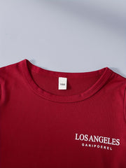 Boys Casual Letter Graphic Print T shirt&Shorts&Hat Set